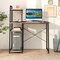 Costway Home Office Desk with Bookshelf Host Stand Metal Frame Study Writing Desk